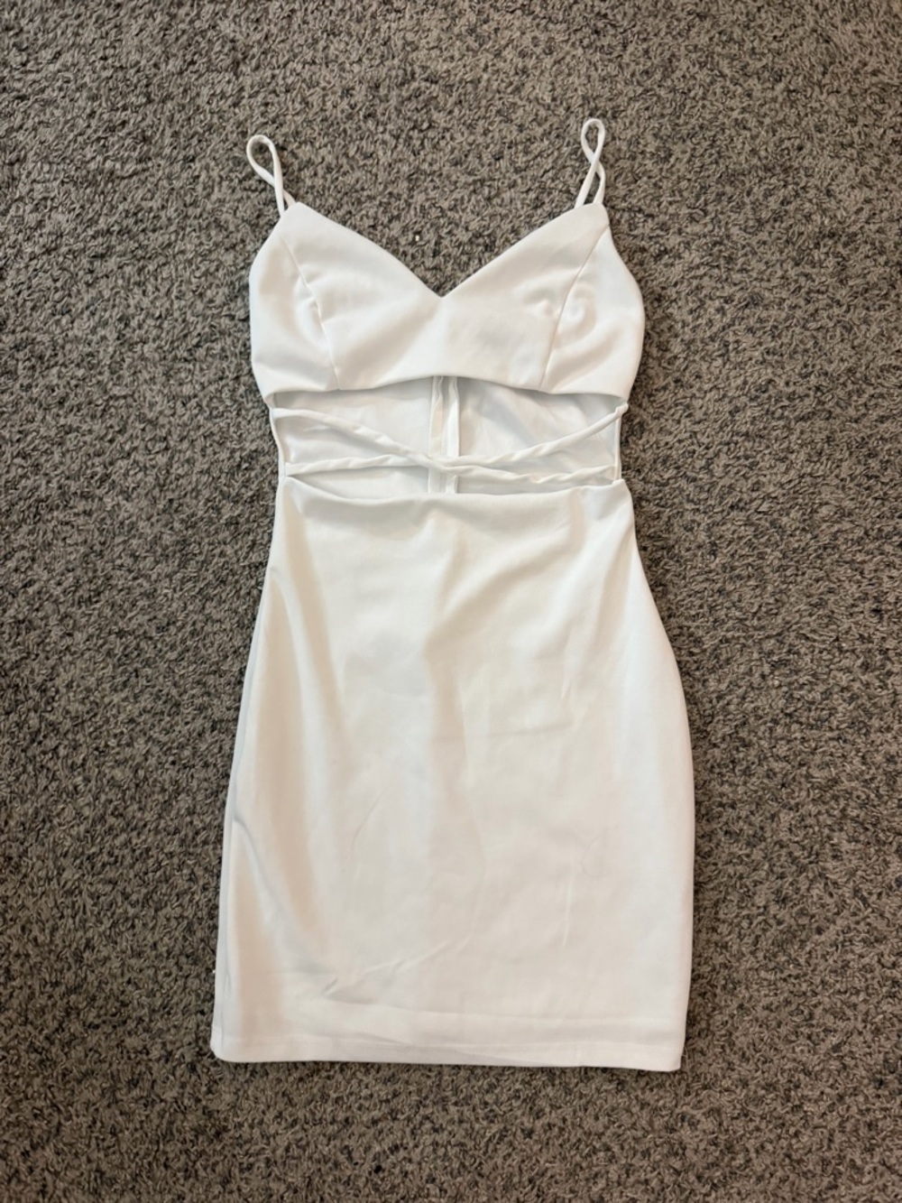 Windsor White Cutout Spaghetti Strap Mini Dress